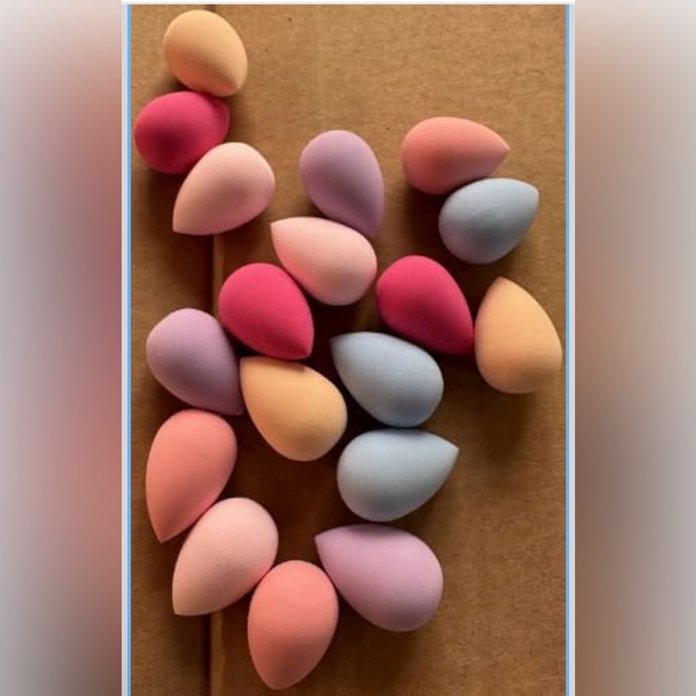 Assorted Pastel Makeup Sponge Set - Teardrop Blenders 18 Pcs